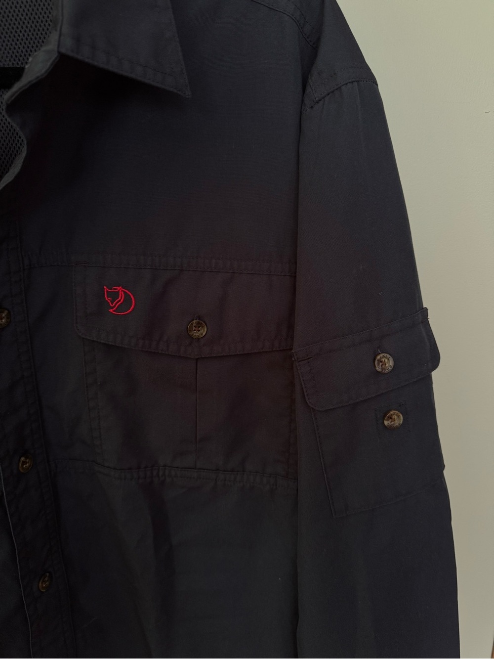 Fjällräven G-1000 Navy Long Sleeve Button Up Shirt - Picture 3 of 5